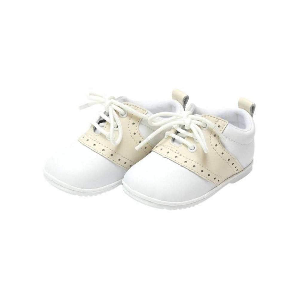 NEW ANGEL BABY kid's austin oxford shoe in white/beige